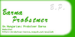 barna probstner business card